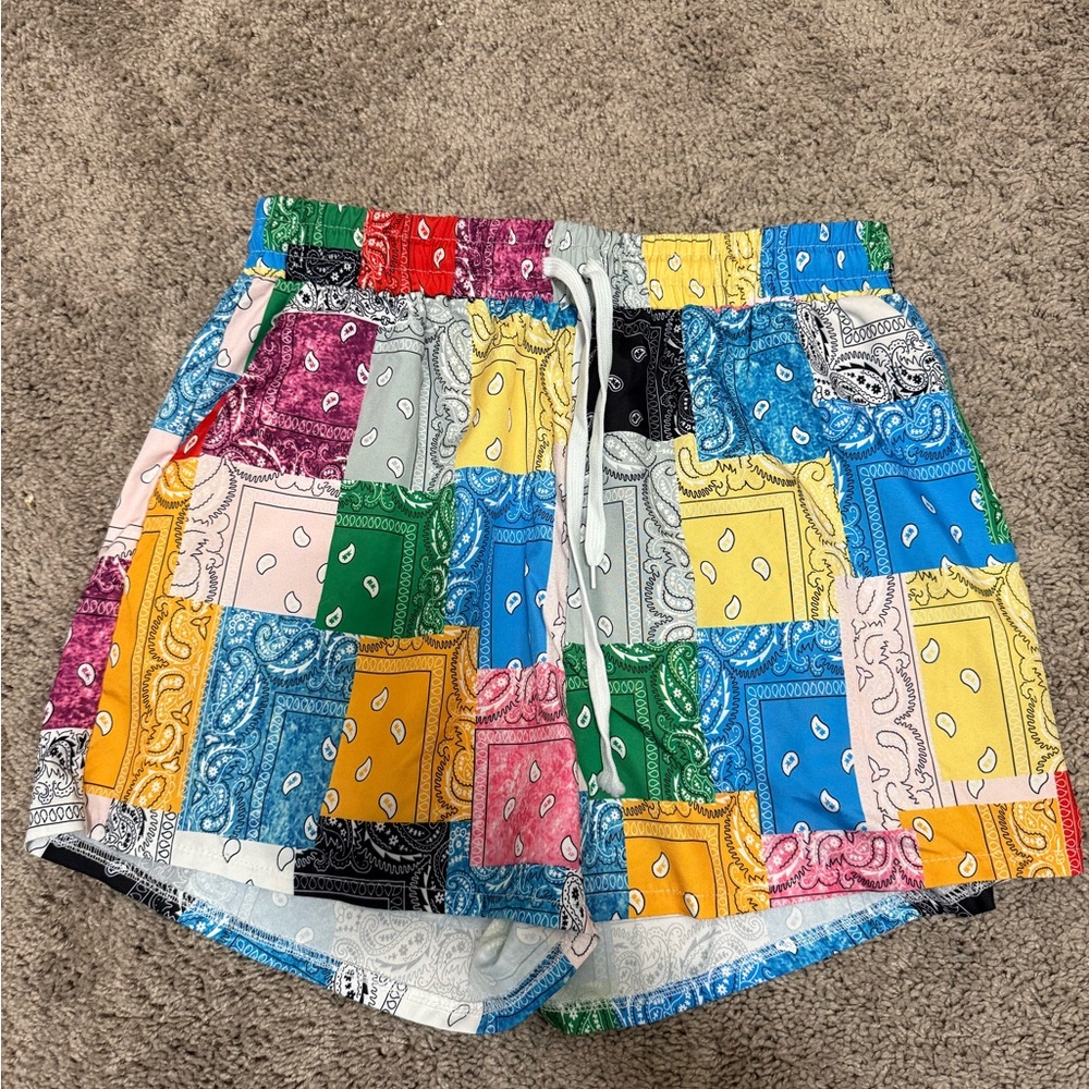 Colorful Patchwork Bandana Shorts